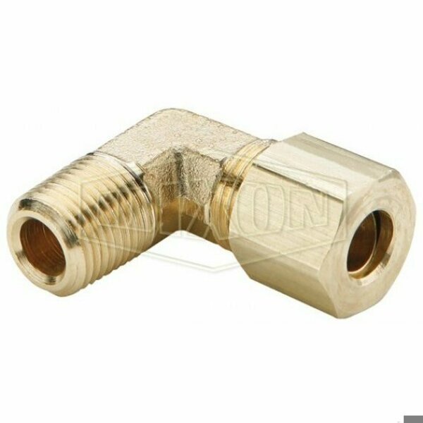 The Right Connection Tube-to-Pipe Elbow, 1/4 in x 7/16-24 Nominal, Tube x Straight MPT End Style, Br, Dixon, Mfr#: 169C-0404